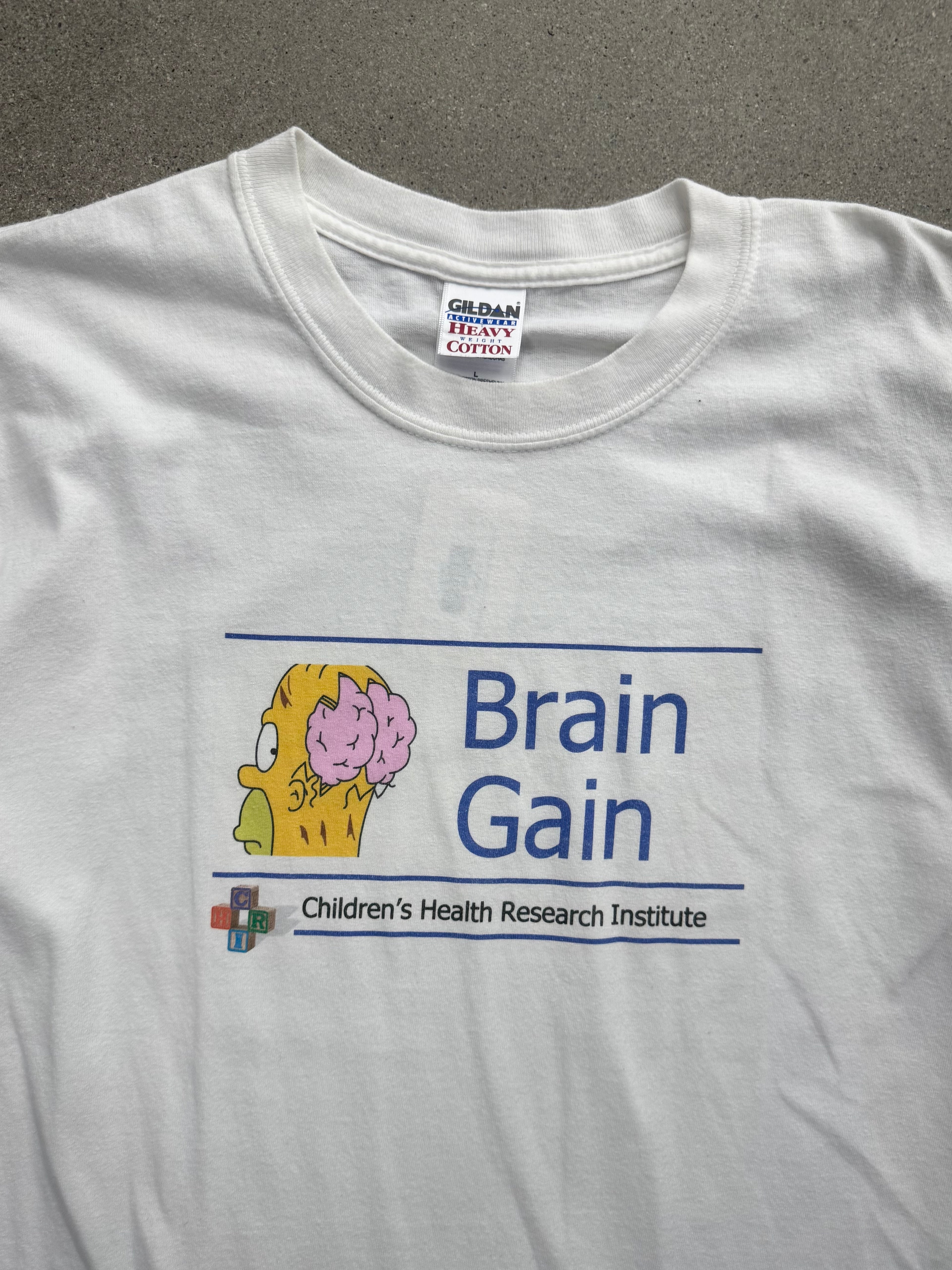 T-shirt Homer Simpson Brain Gain Health Research - L
