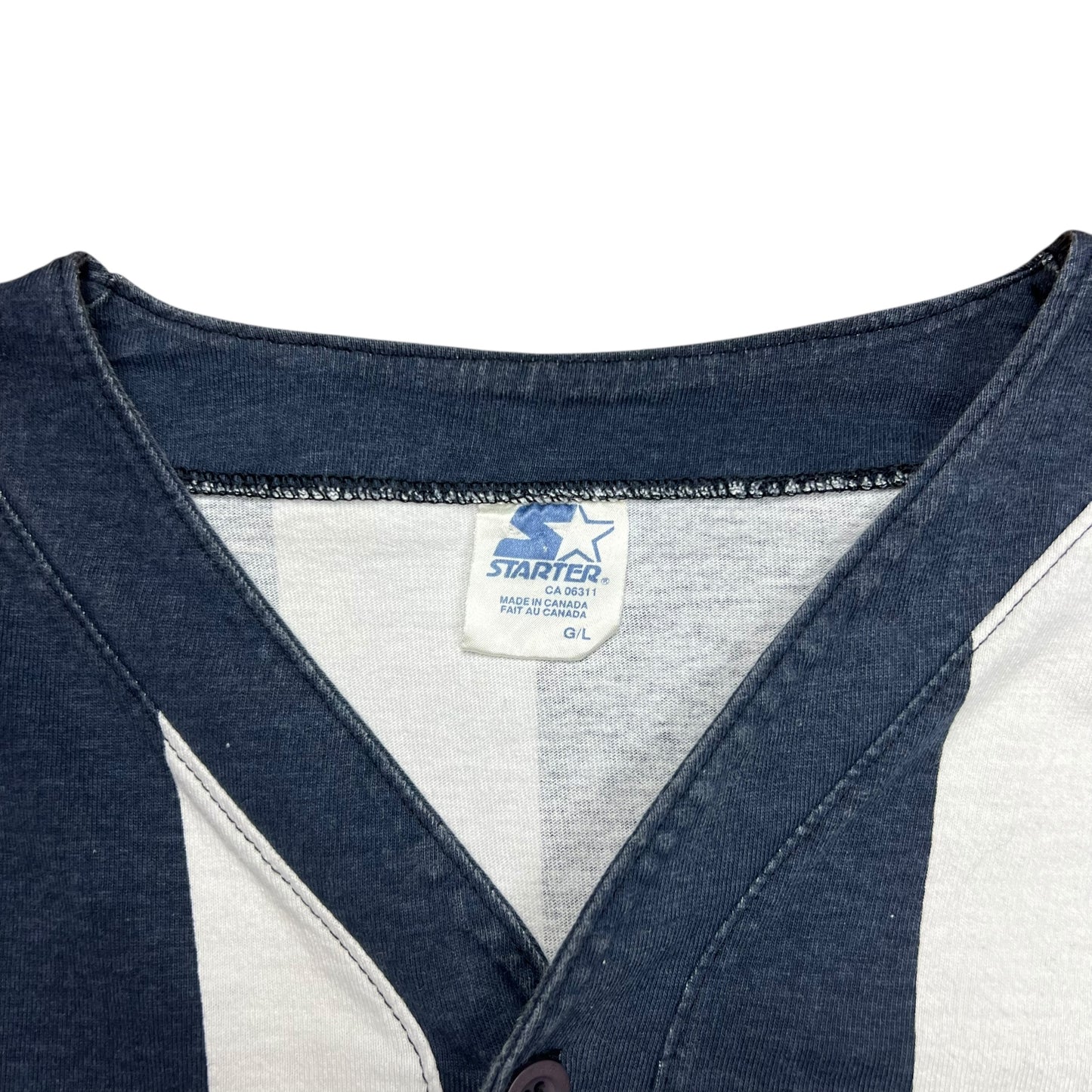 Starter Georgetown Hoyas Striped Long-sleeve Shirt - L