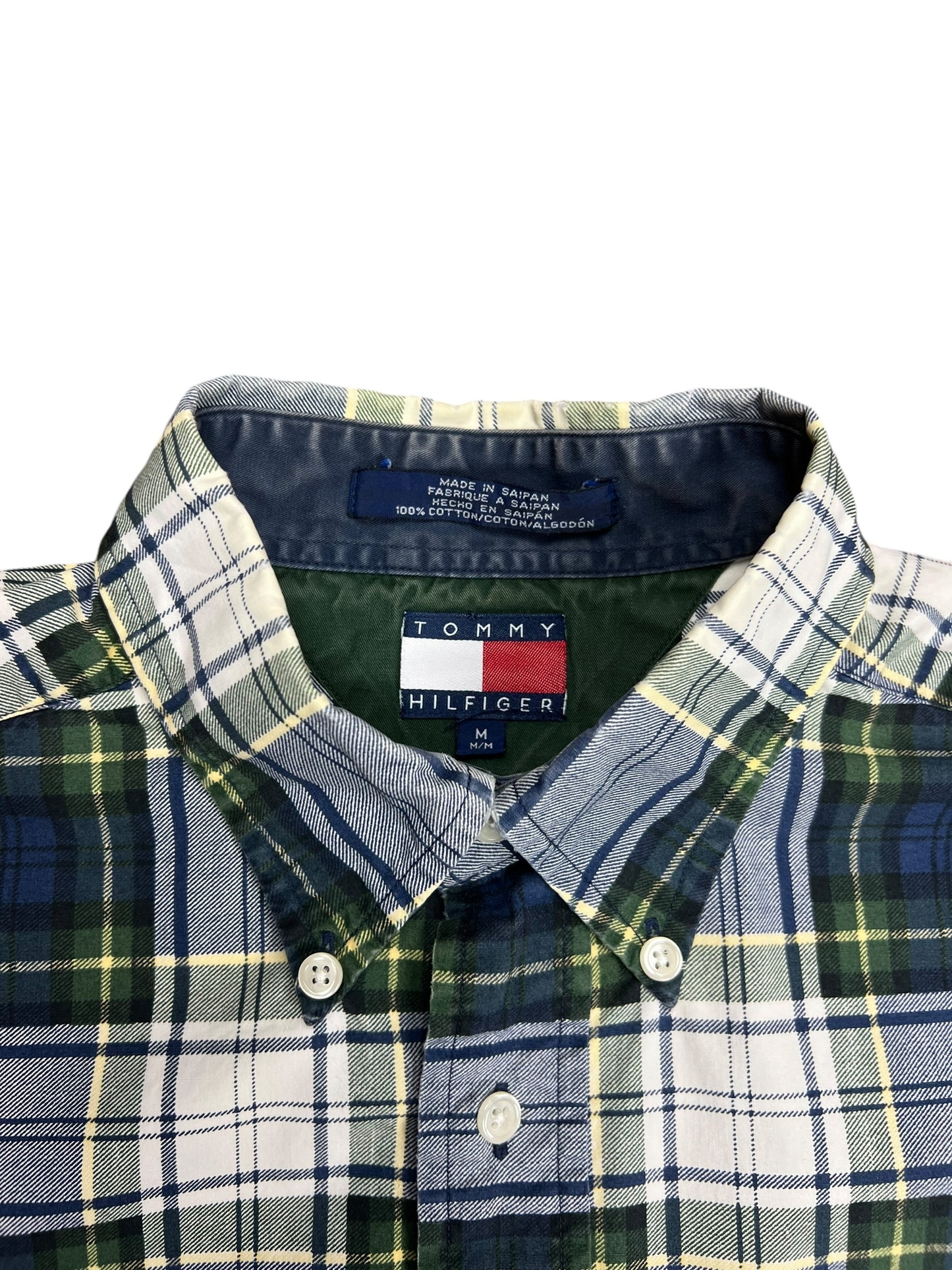 Tommy Hilfiger Green Plaid Button-up Shirt ￼- XL