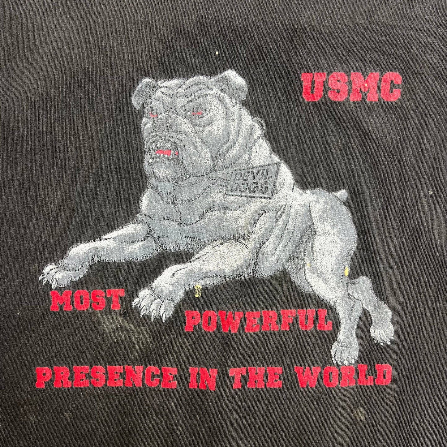 USMC Sleeveless Faded Bulldog Shirt - XL