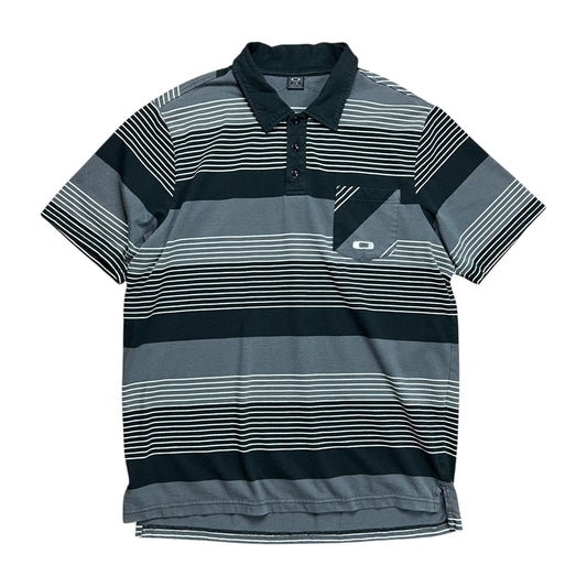 Oakley Black Striped Polo Shirt - L