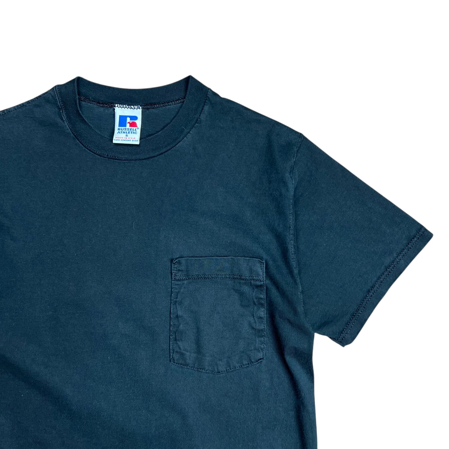 Russell Blank Black Pocket T-shirt - S