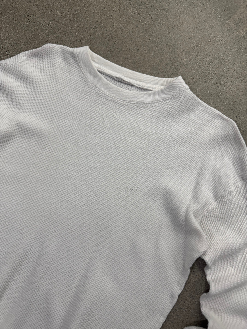 Blank Waffle-Knit Long Sleeve Thermal Shirt - M