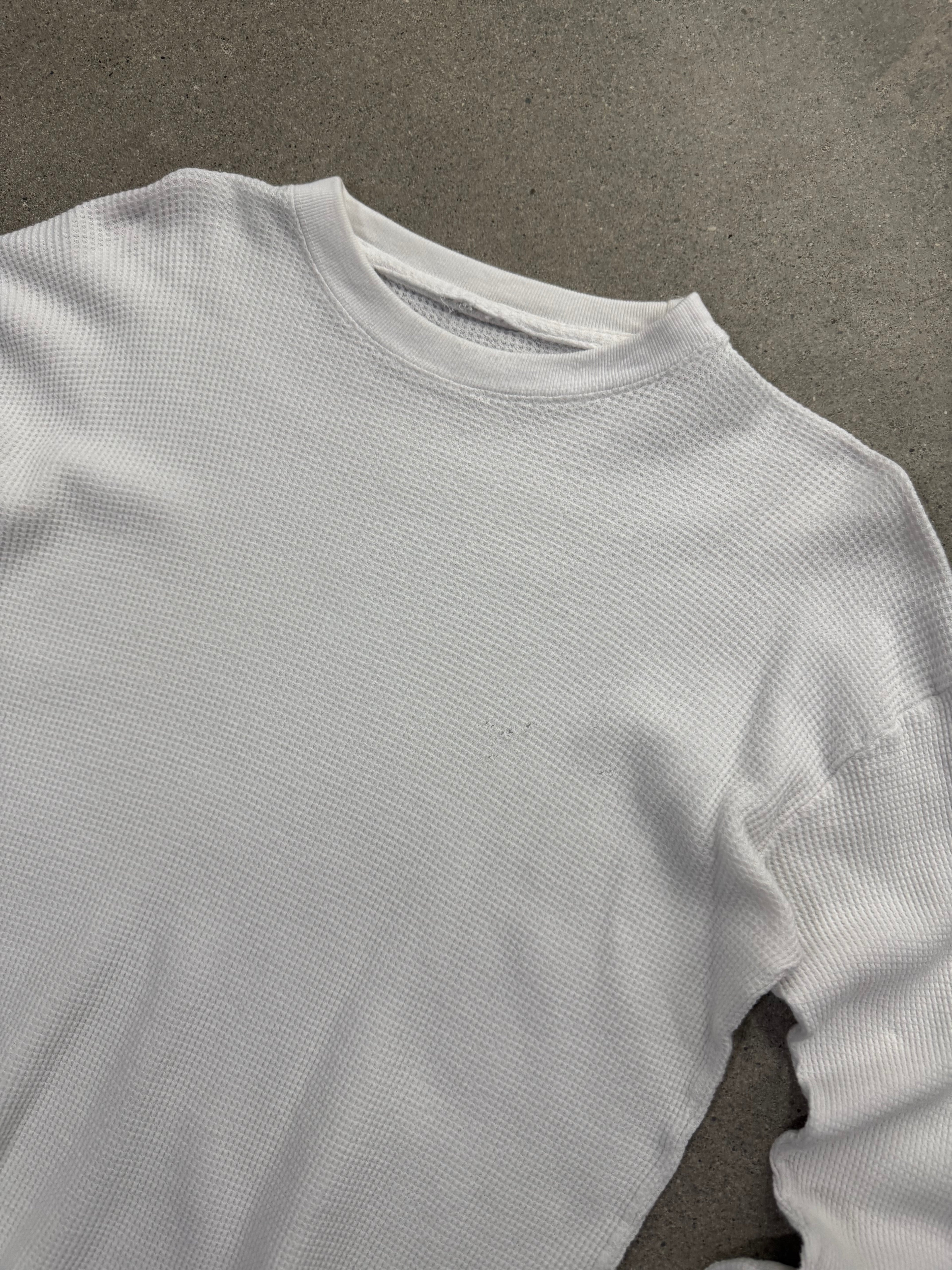 Blank Waffle-Knit Long Sleeve Thermal Shirt - M