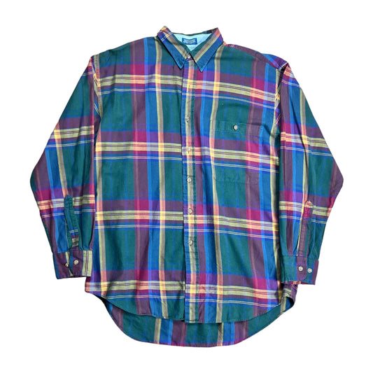 Chaps Ralph Lauren Green Plaid Button-up Shirt - XL