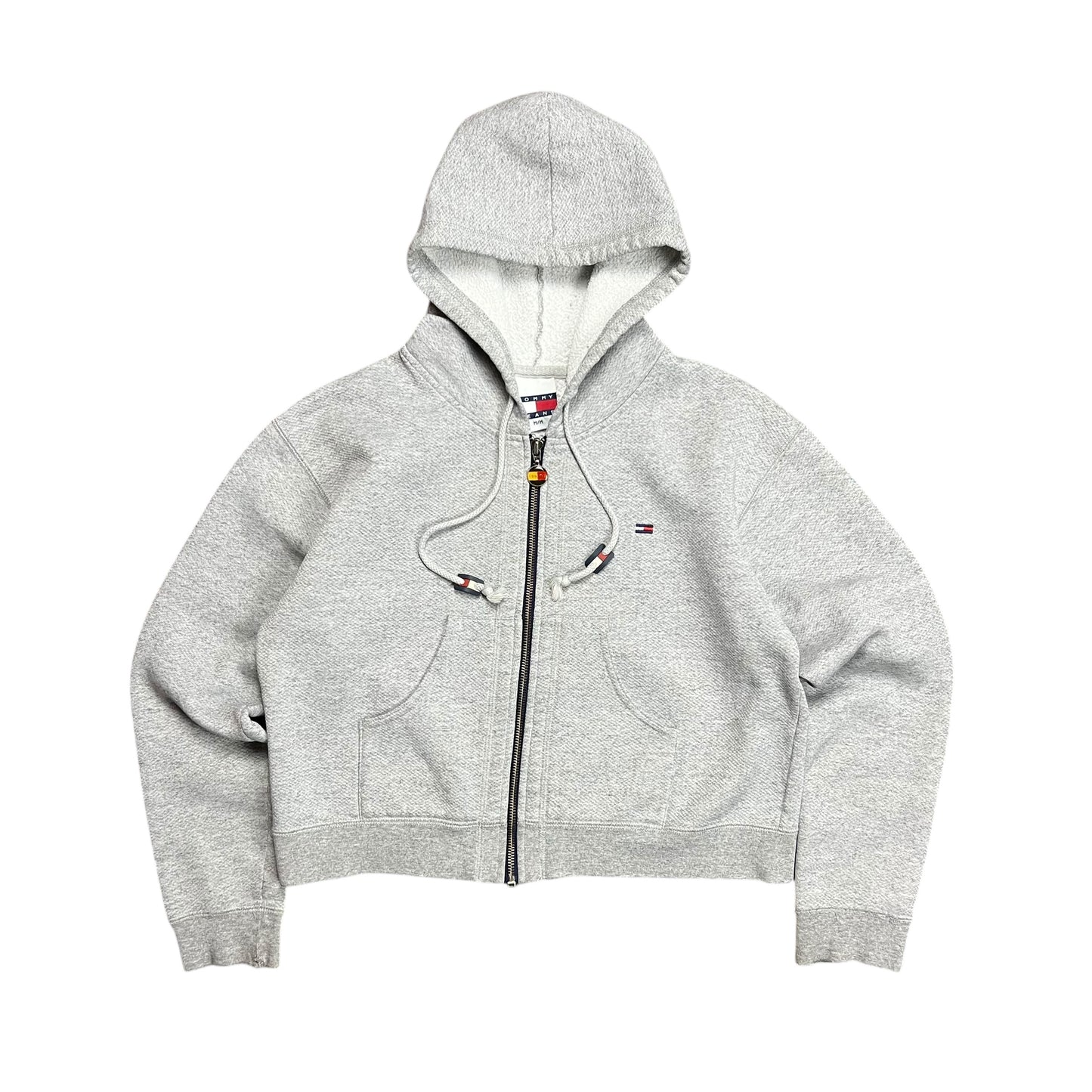 Tommy Hilfiger Grey Cropped Zip-up Hoodie - M