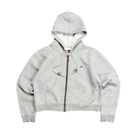 Tommy Hilfiger Grey Cropped Zip-up Hoodie - M