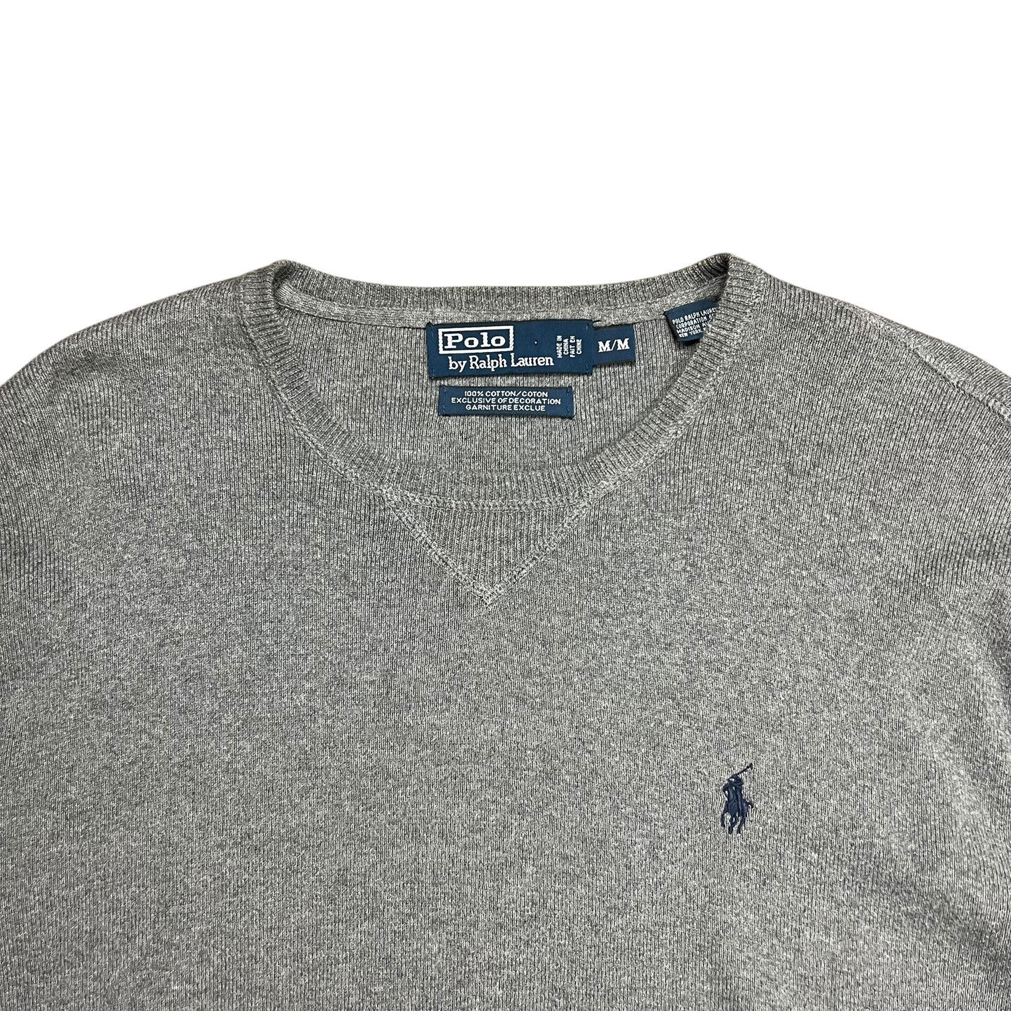 Polo Ralph Lauren Basic Grey Lightweight Knit Sweater - M