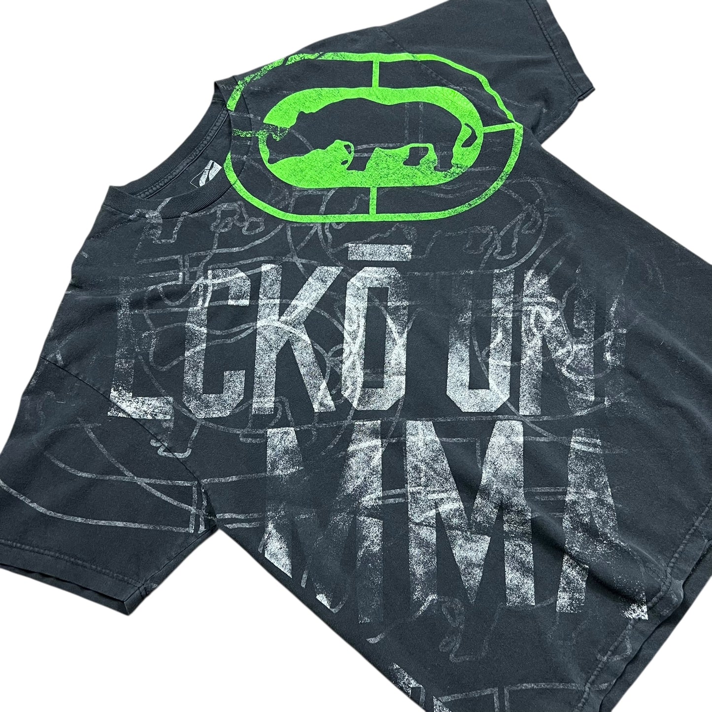 Ecko Unltd. Faded All Over Print Logo T-shirt - XL