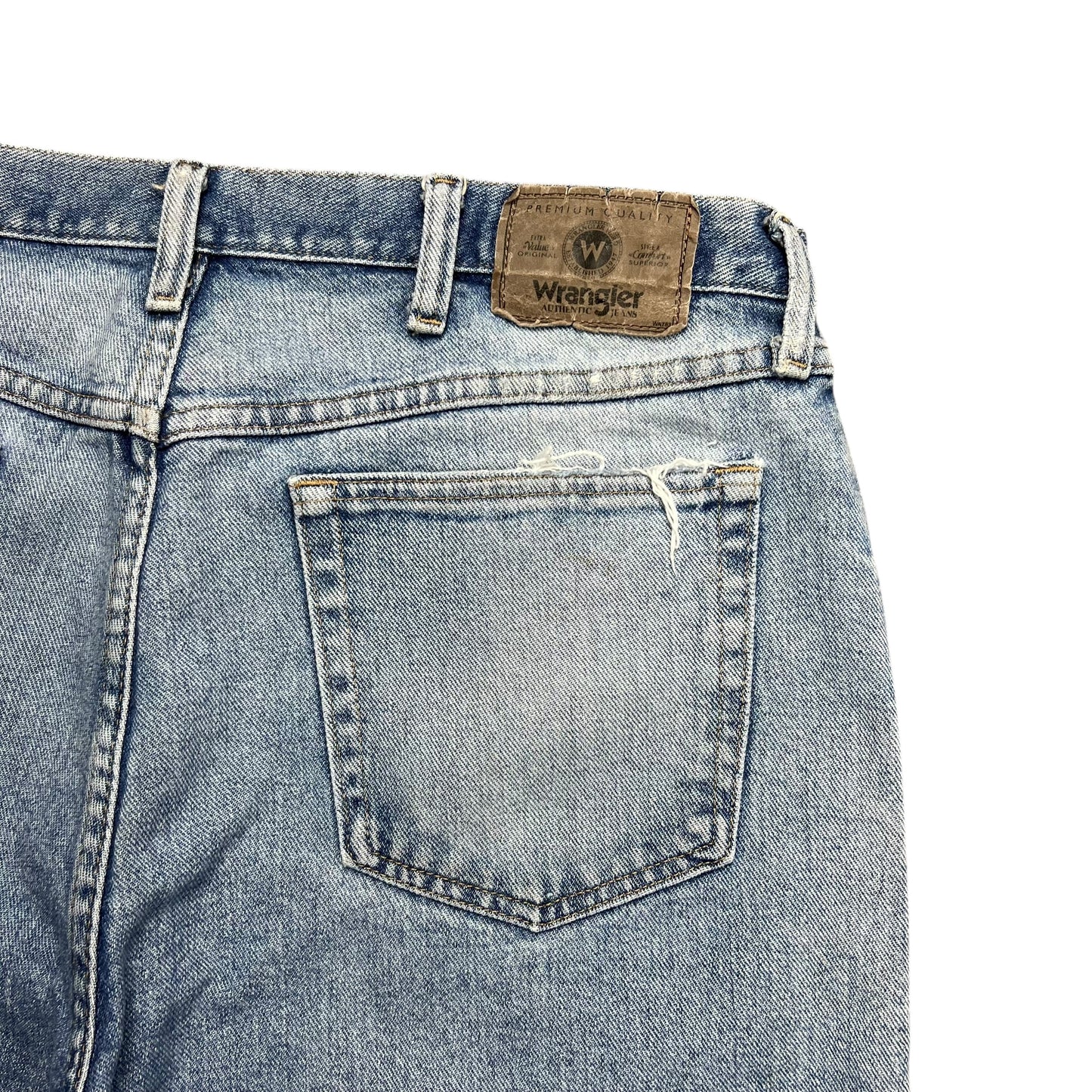 Wrangler Faded Light Wash Baggy Jean Shorts - 36"