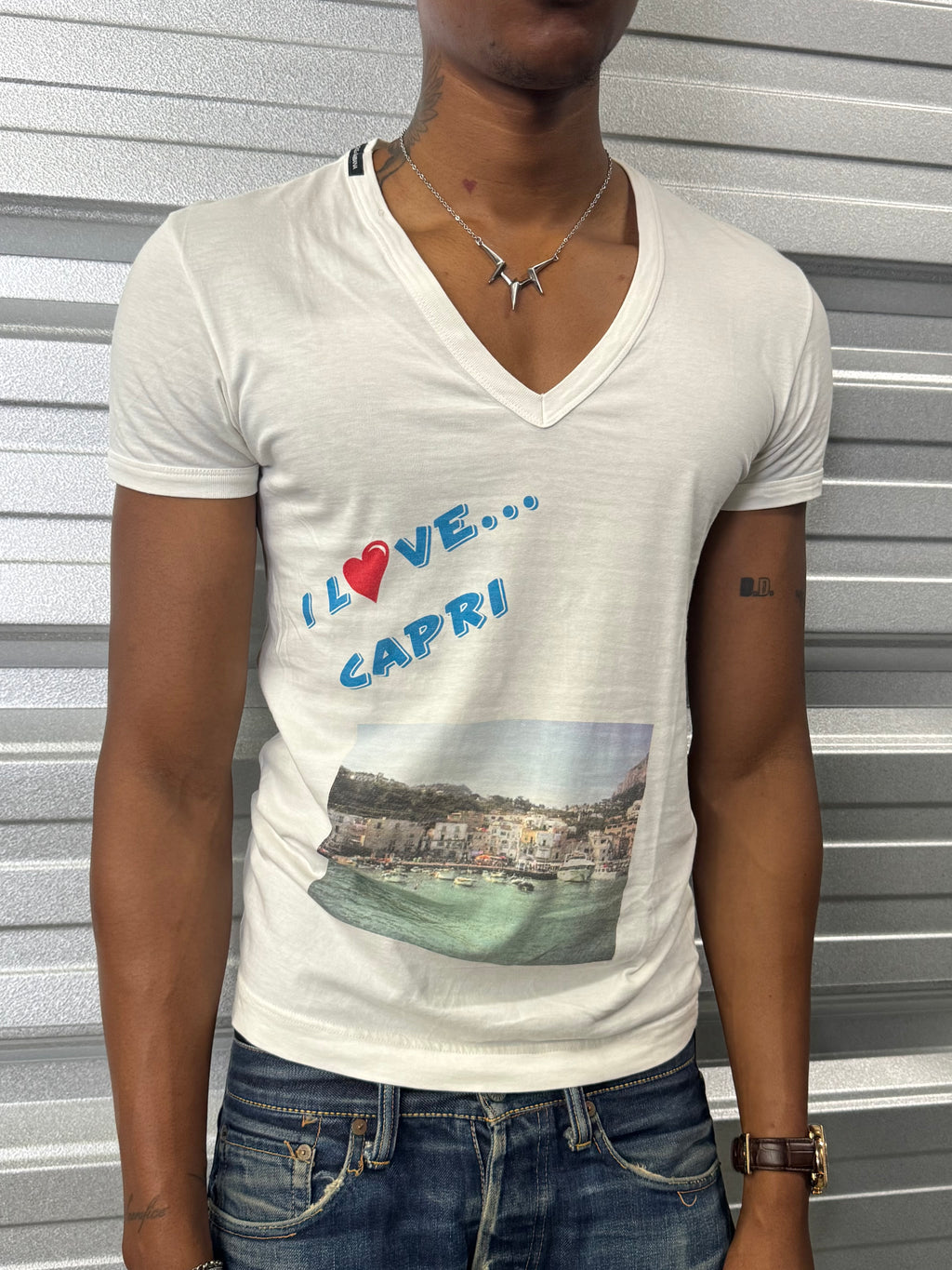 2006 Dolce & Gabbana I Love Capri Italy T-Shirt - S