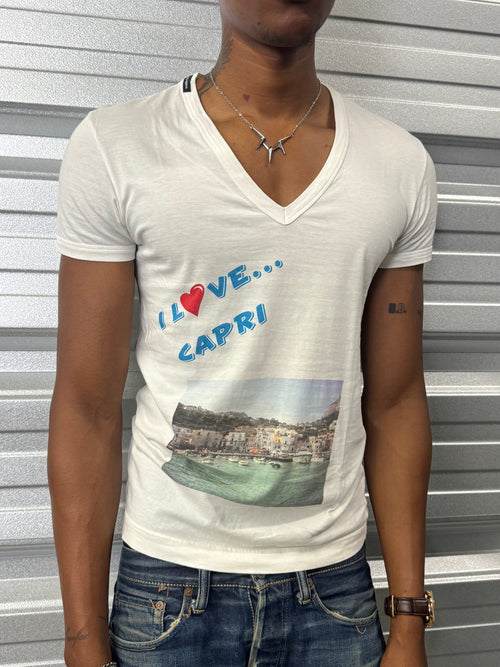 2006 Dolce & Gabbana I Love Capri Italy T-Shirt - S
