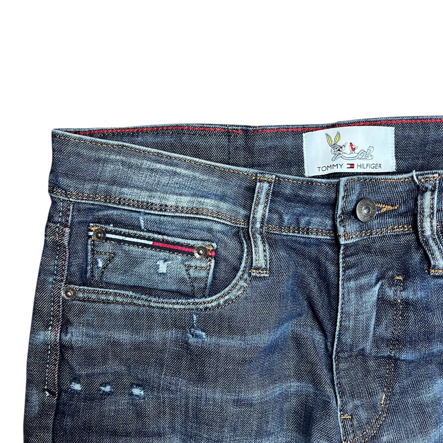 Tommy Hilfiger x Lewis Hamilton Faded & Distressed Looney Tunes Jeans - 32"