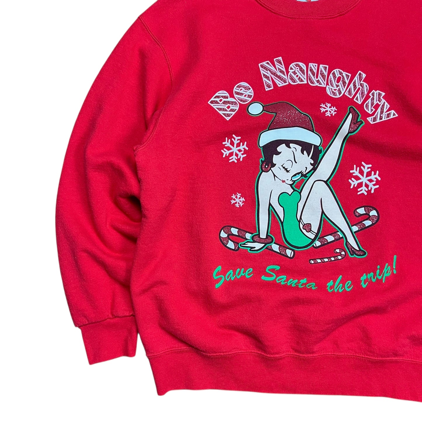 2004 Betty Boop Be Naughty Christmas Crewneck - L