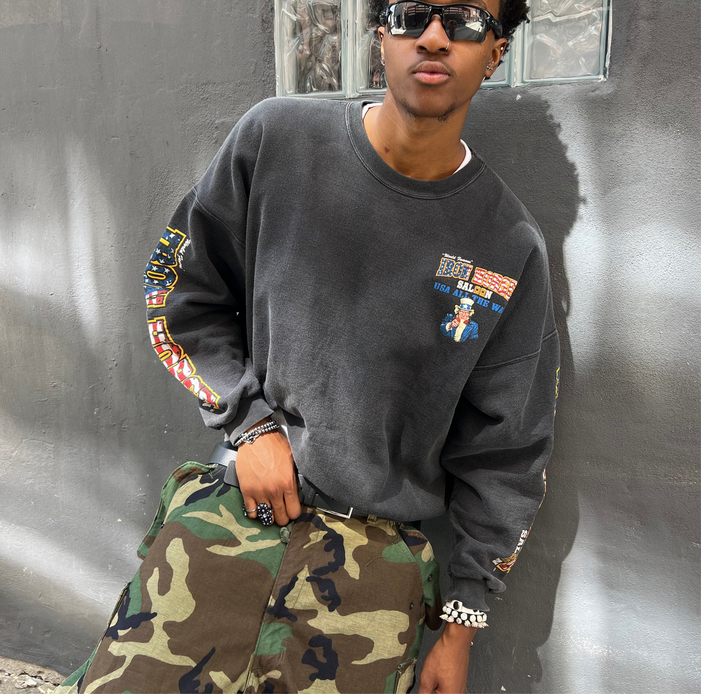 2001 Faded Iron Horse Sept 11th Tribute Crewneck - XL