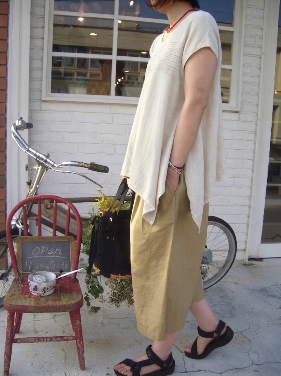Kapital Jersey Knit Border Tuck Tent T-Shirt - S