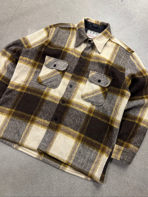 Atleigh C.P.O. Plaid Button-Up Flannel Jacket - L