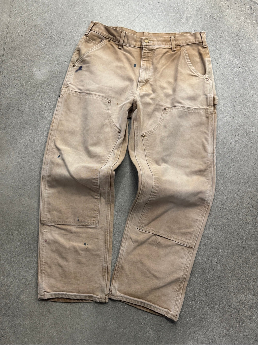 Faded Carhartt Double Knee Work Pants - 34"