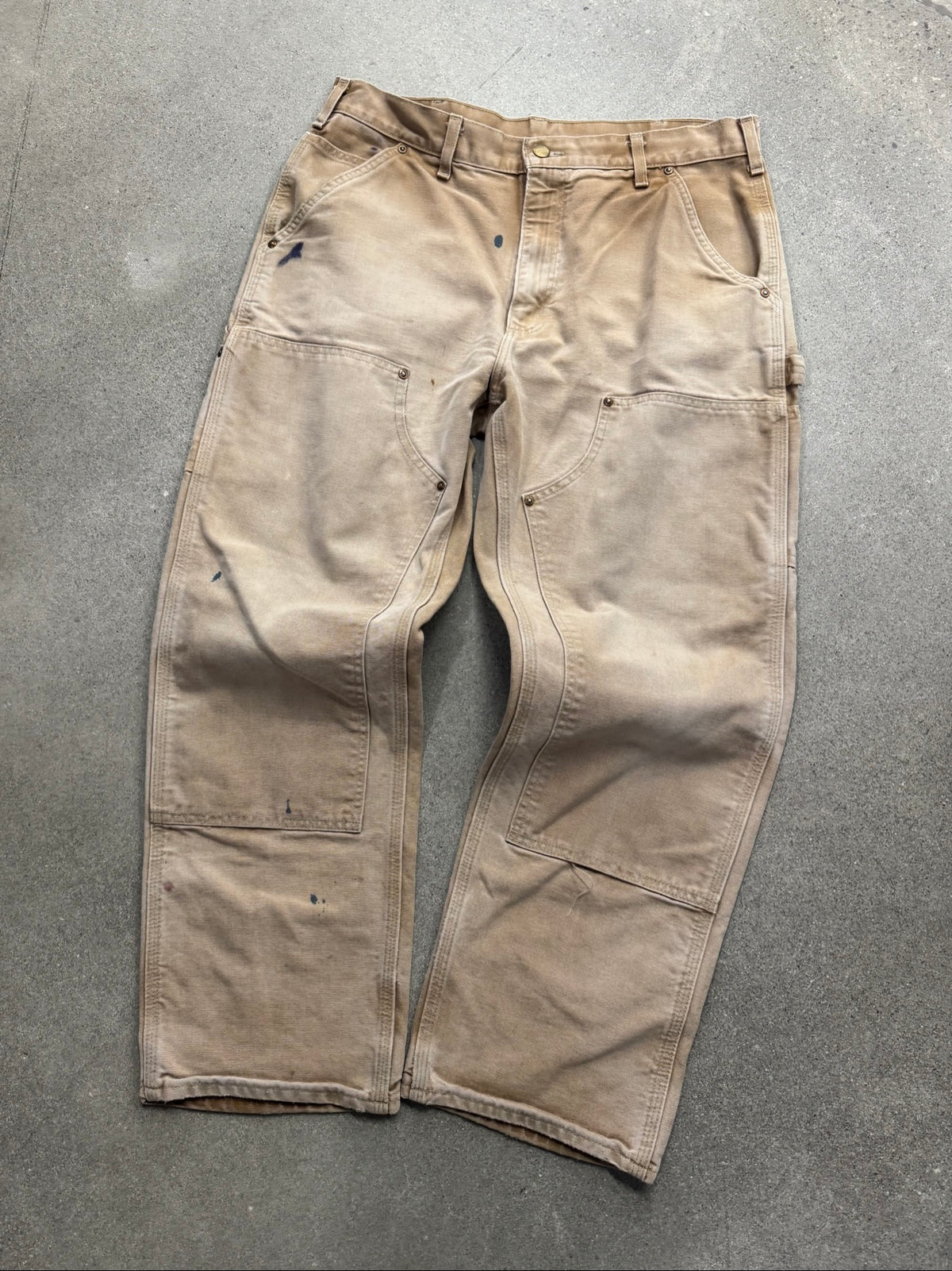 Faded Carhartt Double Knee Work Pants - 34"