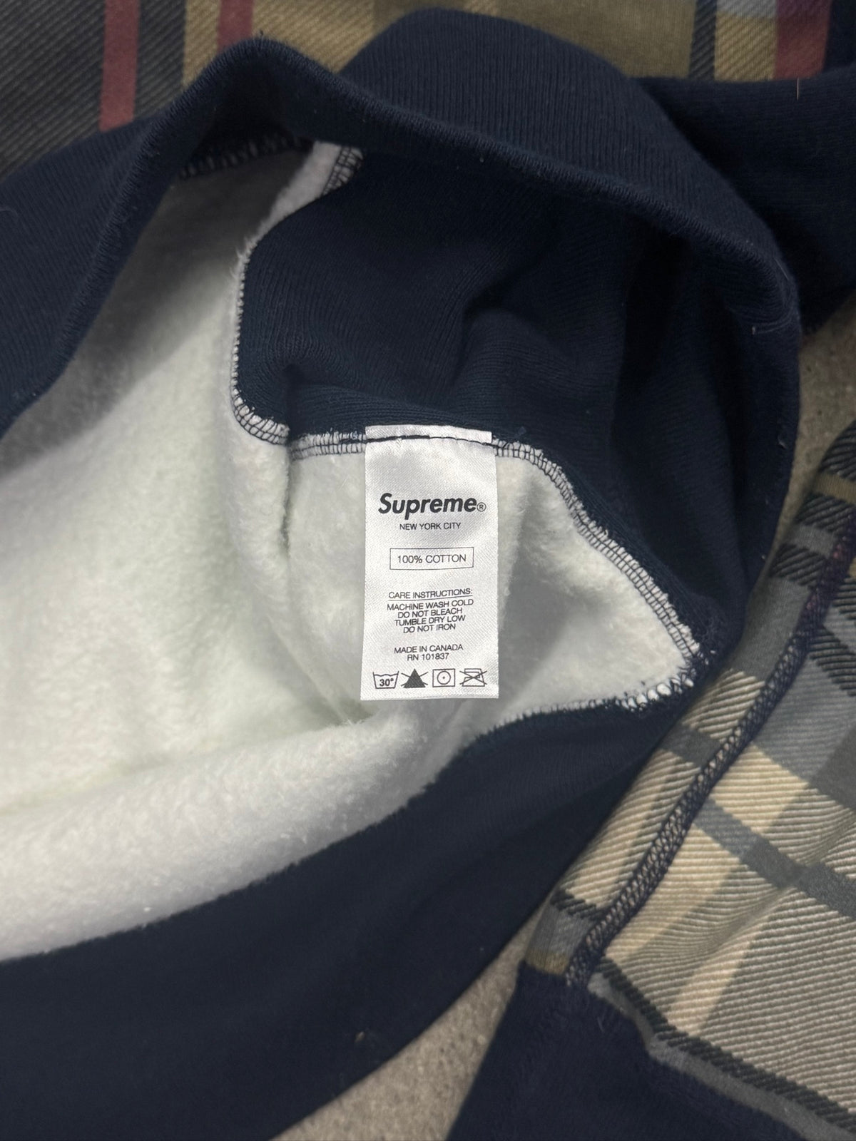 Supreme Arc Logo Plaid Pullover Hoodie - XL