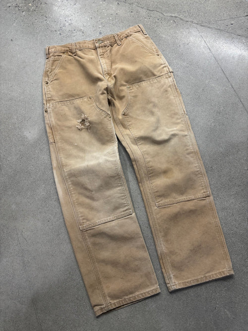 Faded Carhartt Double Knee Work Pants - 35"