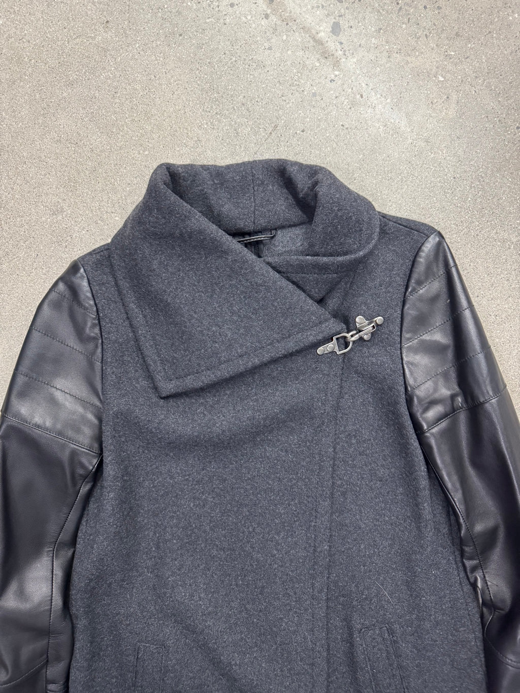Danier Leather & Wool Asymmetrical Coat - XS