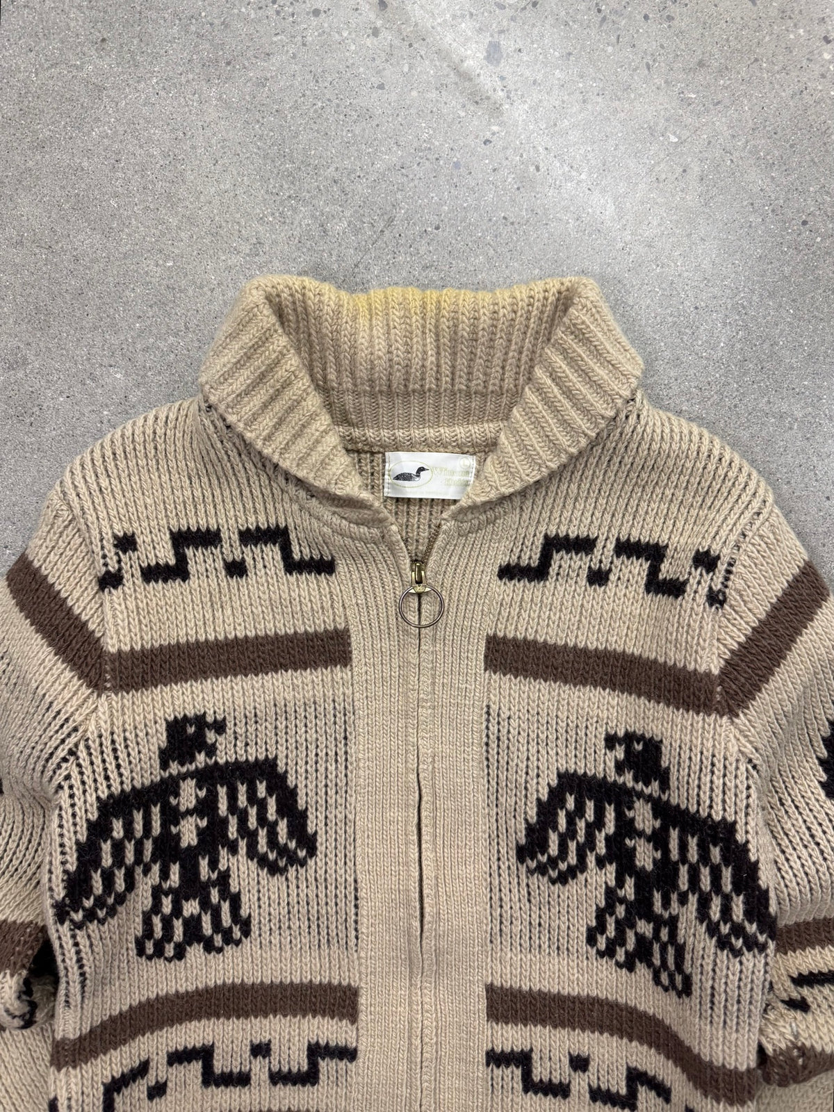 Winona Knits Thunderbird Cowichan Cardigan Sweater - L