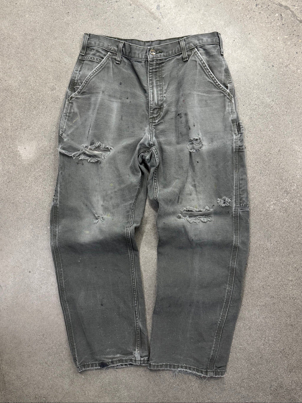 Faded & Distressed Carhartt Carpenter Work Pants - 31"