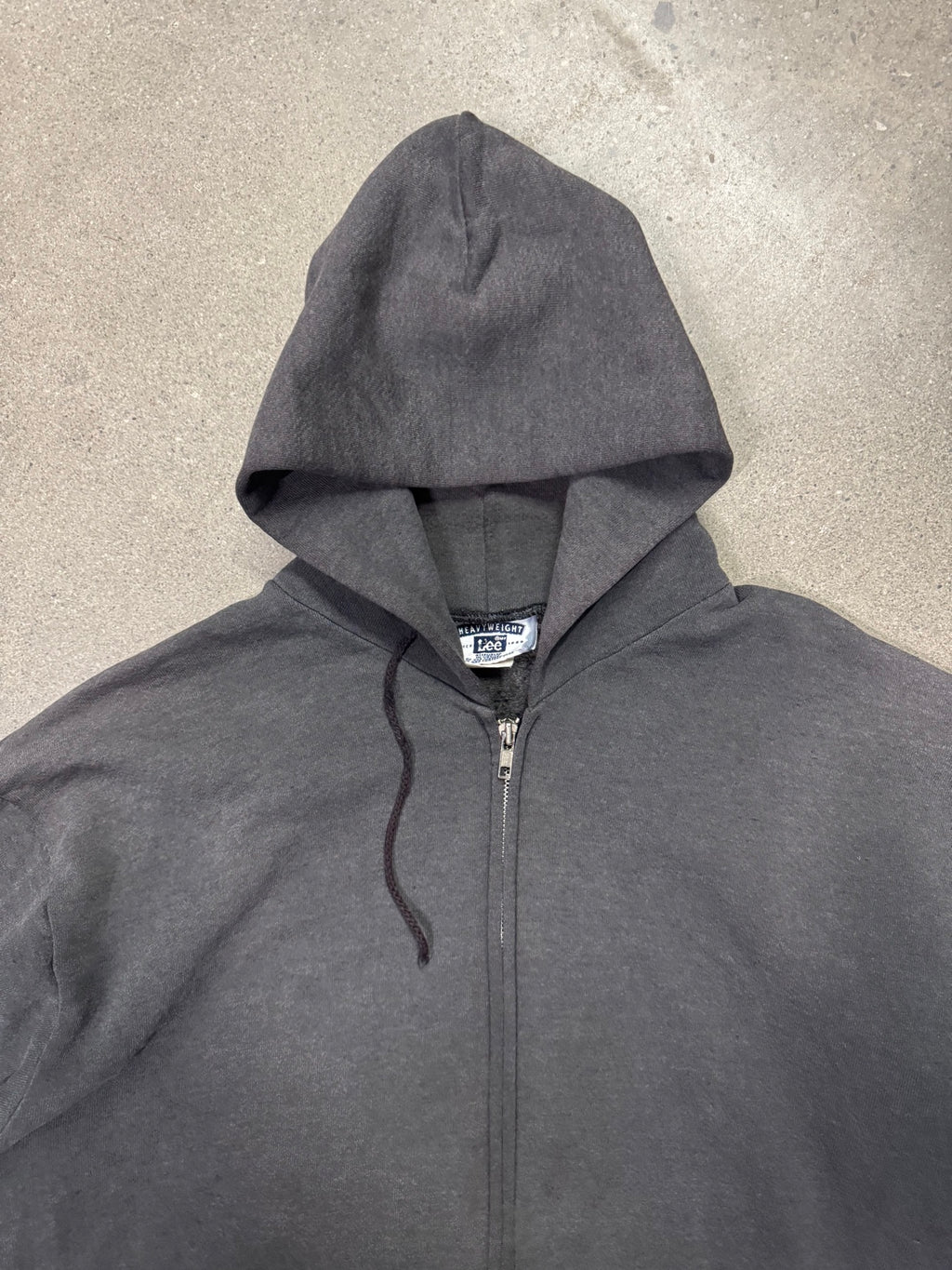 Faded Lee Blank Full-Zip Hoodie - L