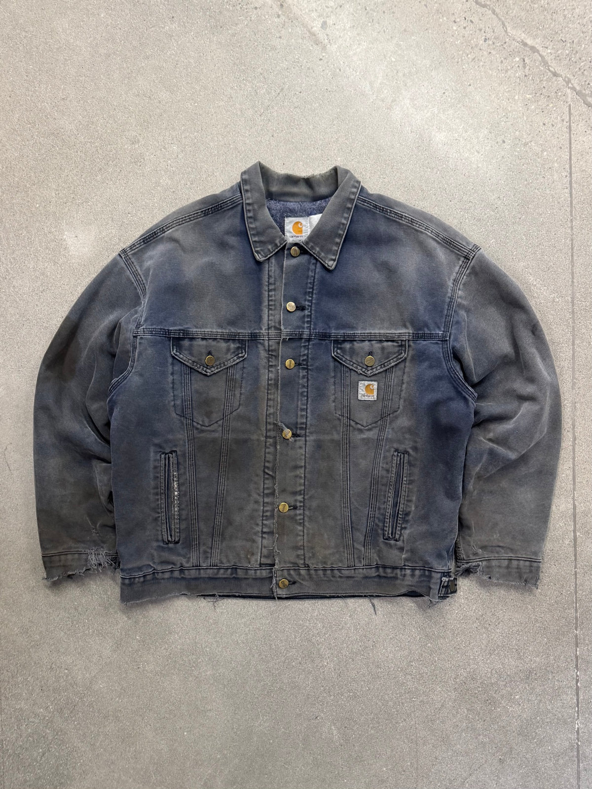 Faded & Distressed Carhartt Southwest Trucker Jacket - XL