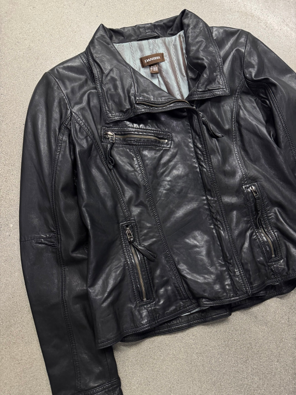 Danier Asymmetrical Leather Moto Jacket - XL