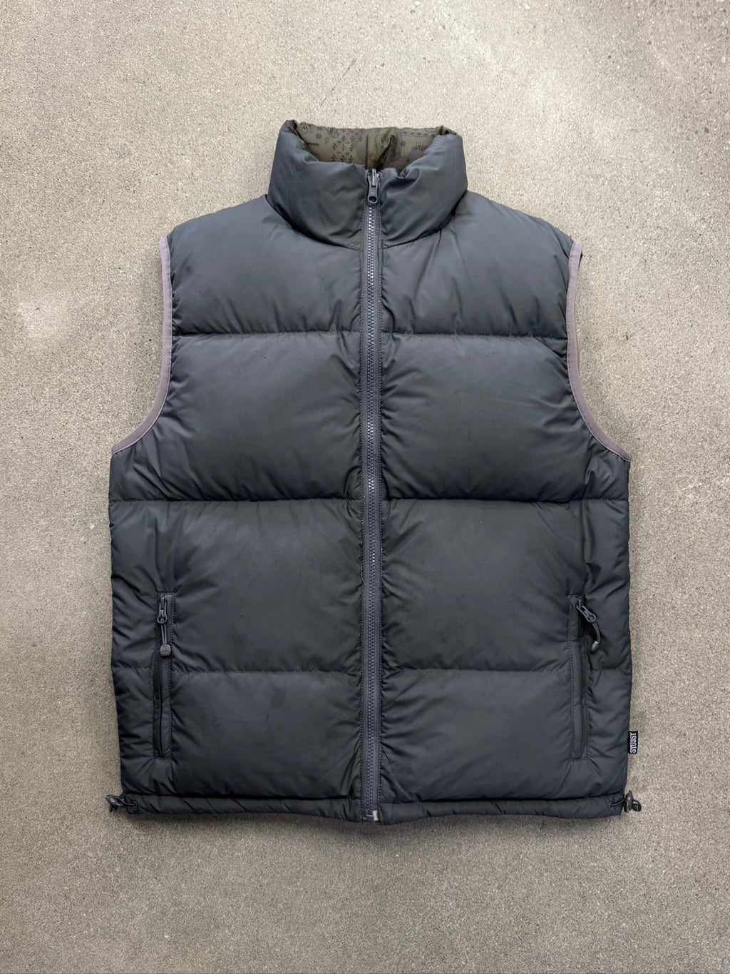 Stussy Paisley Reversible Down Puffer Vest - M