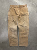 Faded Carhartt Double Knee Work Pants - 35"
