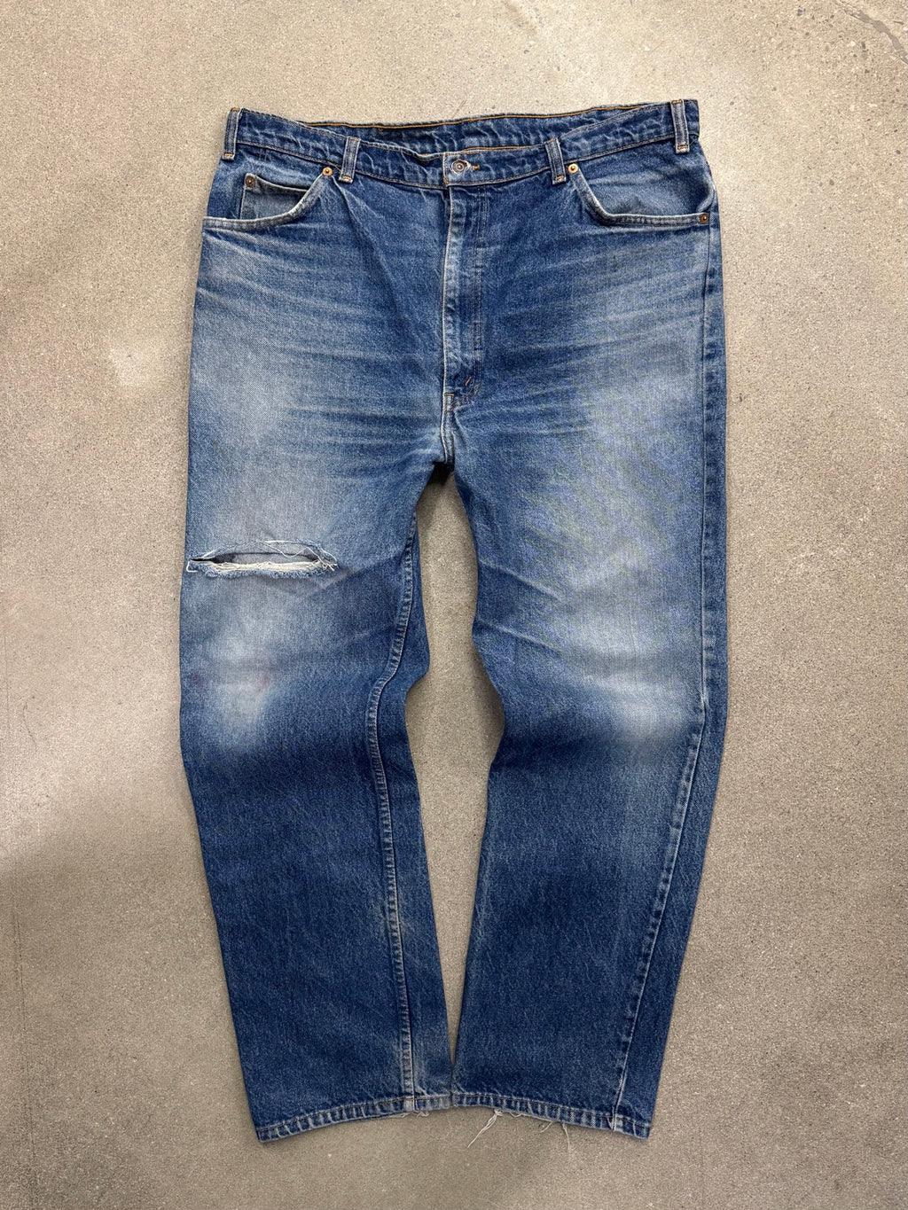 Faded & Distressed Levi's 619 Orange Tab Jeans - 37"