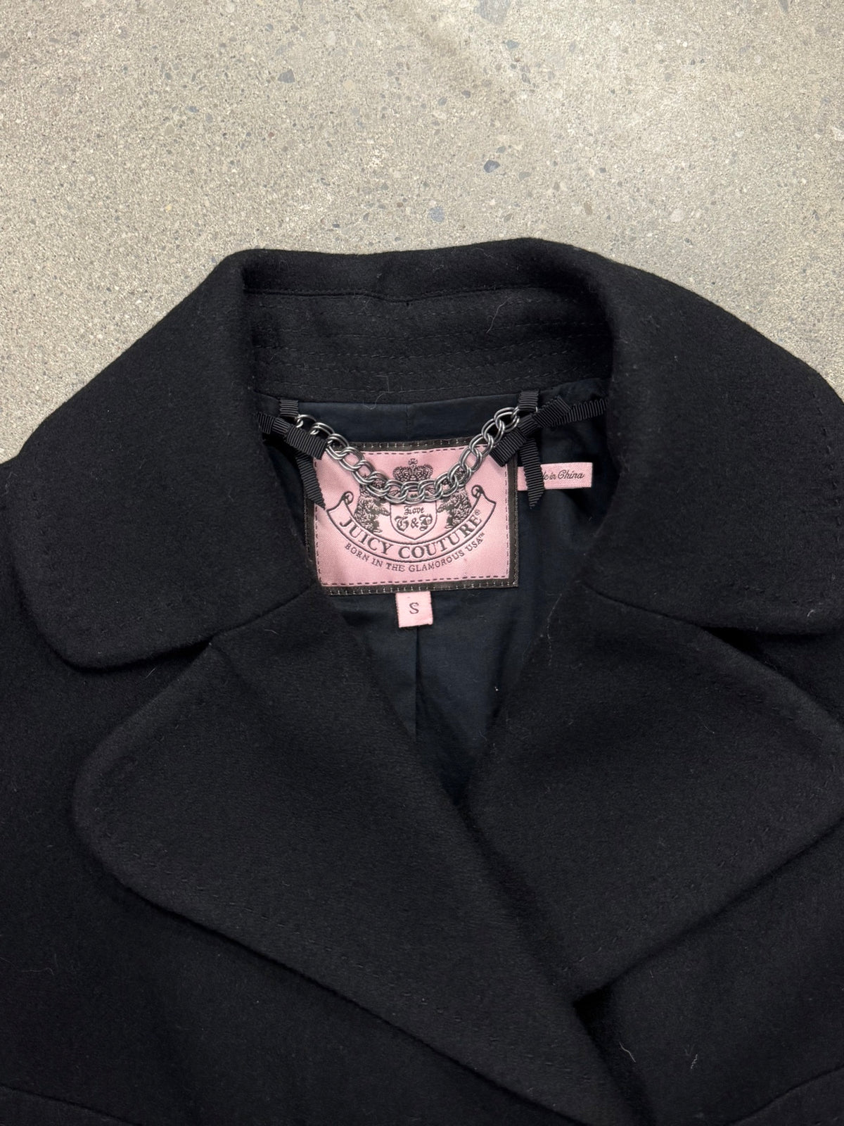 Juicy Couture Double-Breasted Wool Pea Coat - S