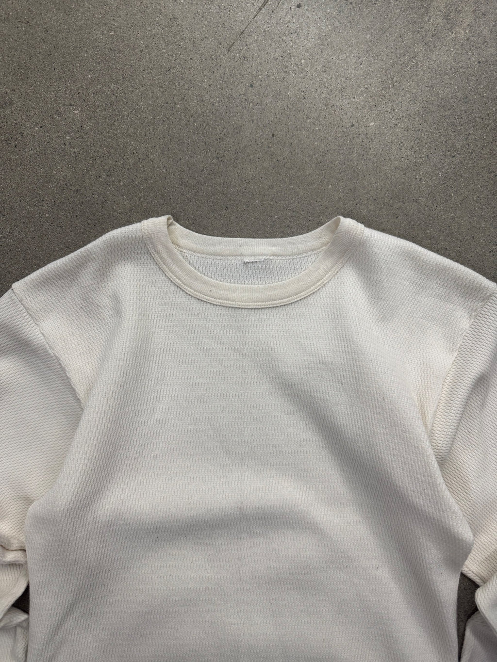 Blank Waffle-Knit Long Sleeve Thermal Shirt - M
