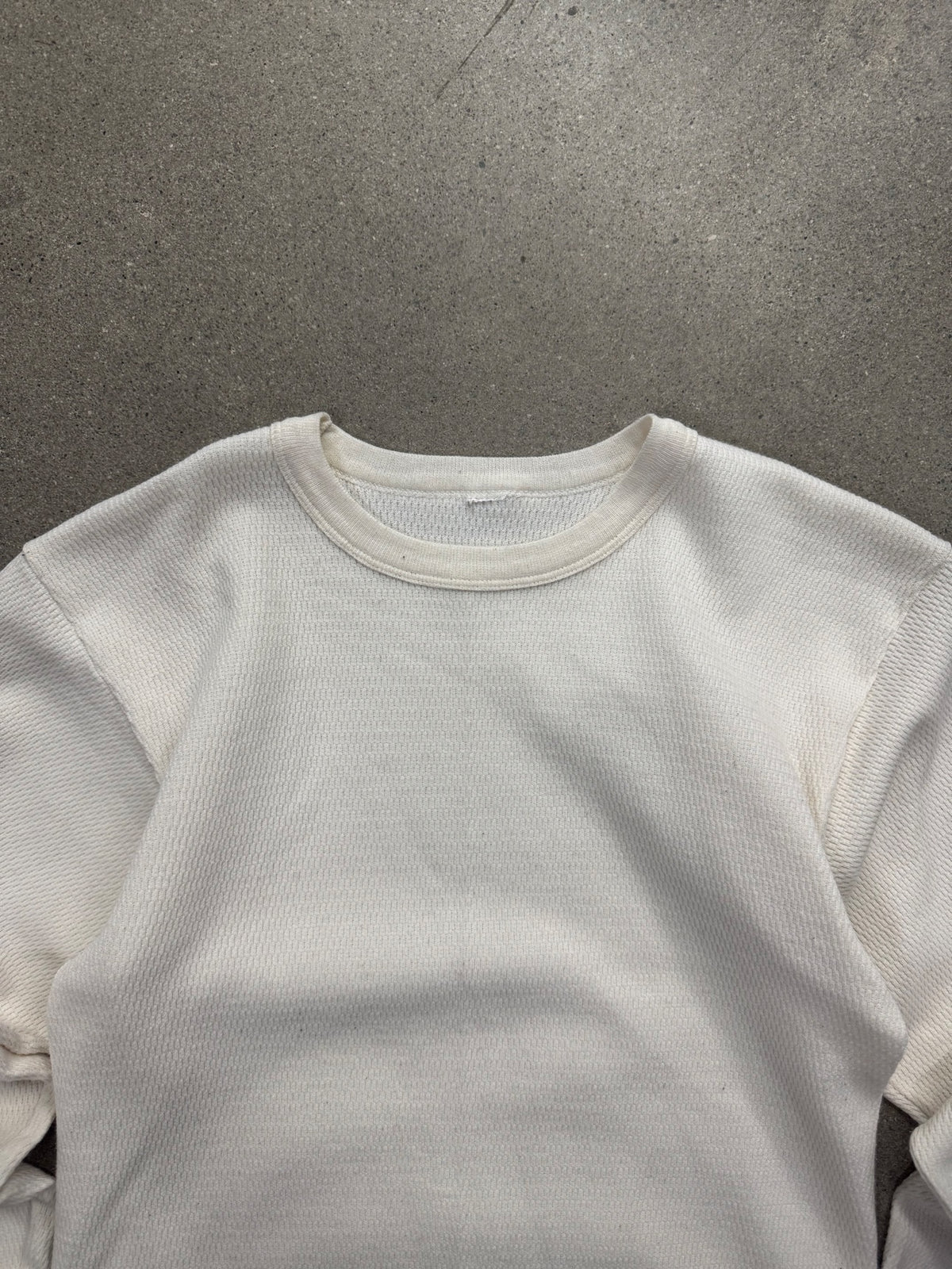 Blank Waffle-Knit Long Sleeve Thermal Shirt - M