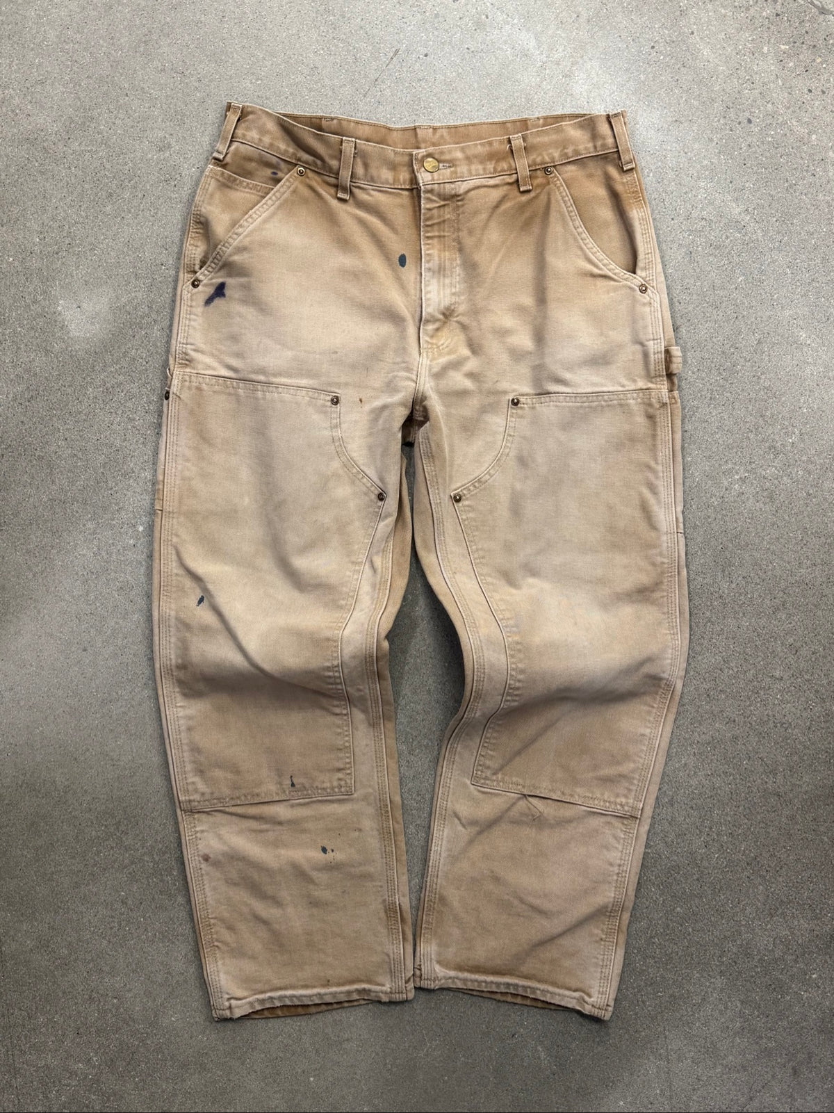 Faded Carhartt Double Knee Work Pants - 34"