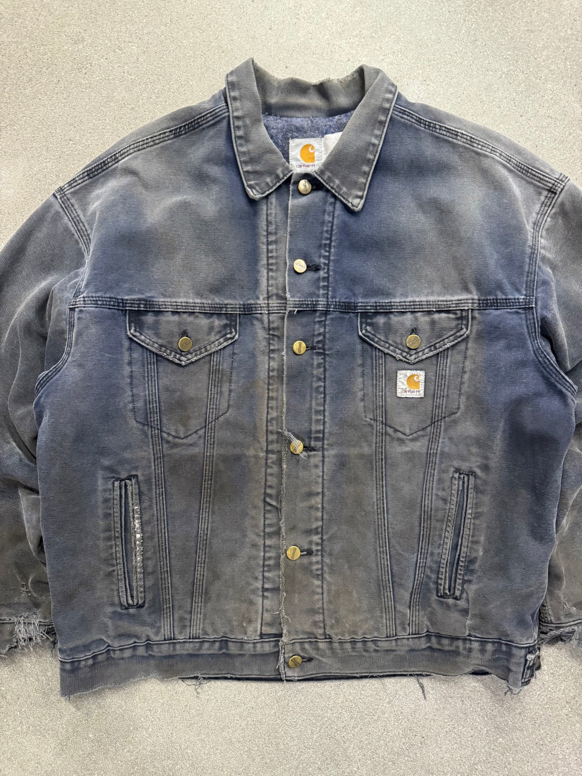 Faded & Distressed Carhartt Southwest Trucker Jacket - XL
