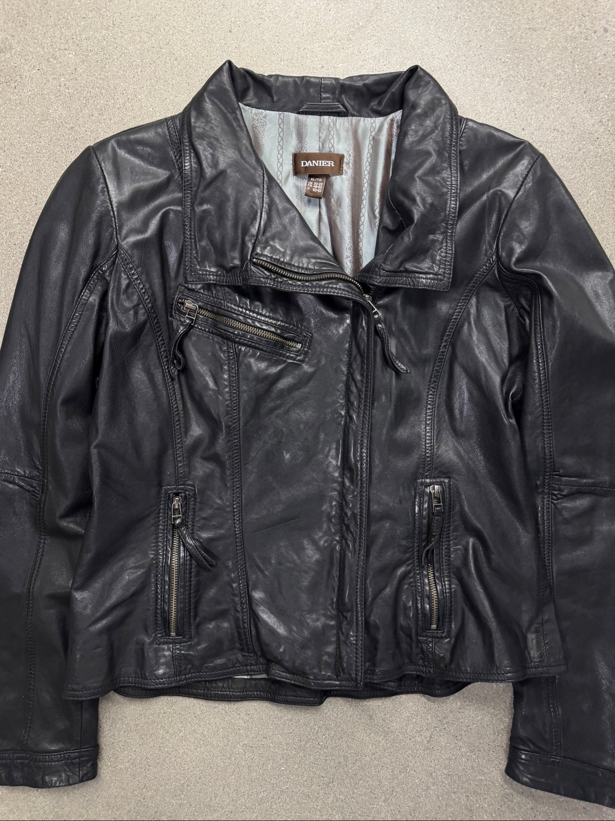 Danier Asymmetrical Leather Moto Jacket - XL