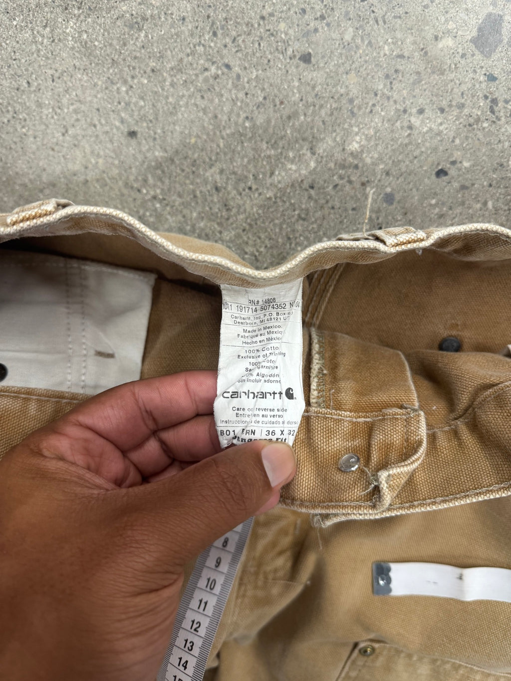 Faded Carhartt Double Knee Work Pants - 35"