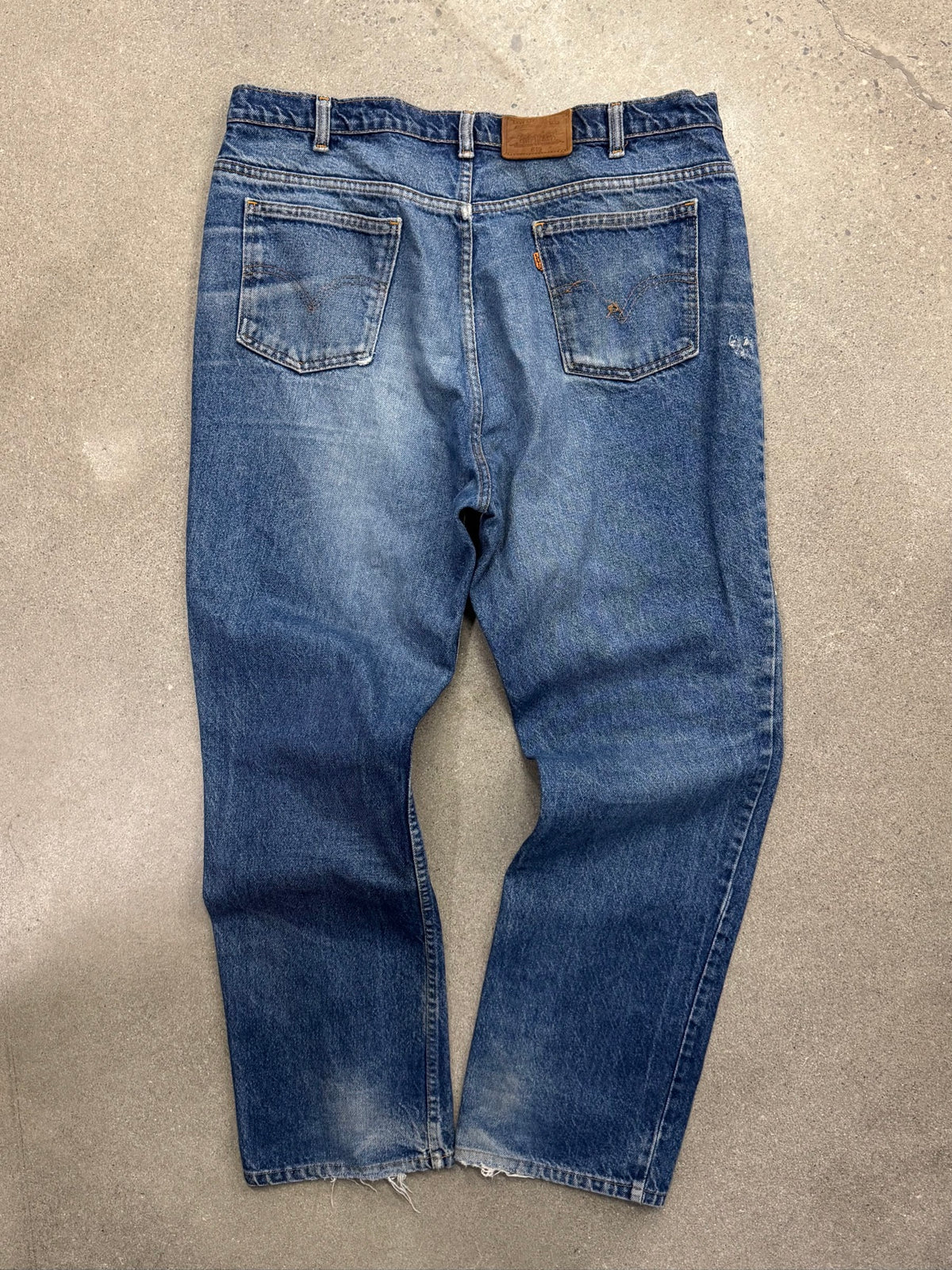 Faded & Distressed Levi's 619 Orange Tab Jeans - 37"