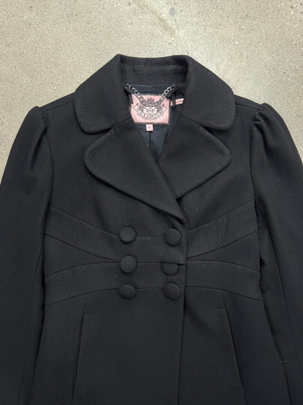 Juicy Couture Double-Breasted Wool Pea Coat - S