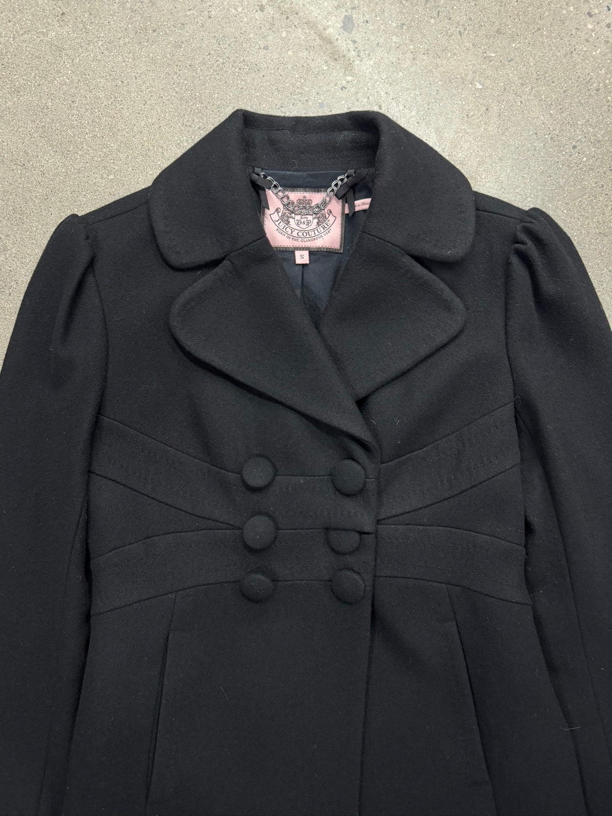 Juicy Couture Double-Breasted Wool Pea Coat - S