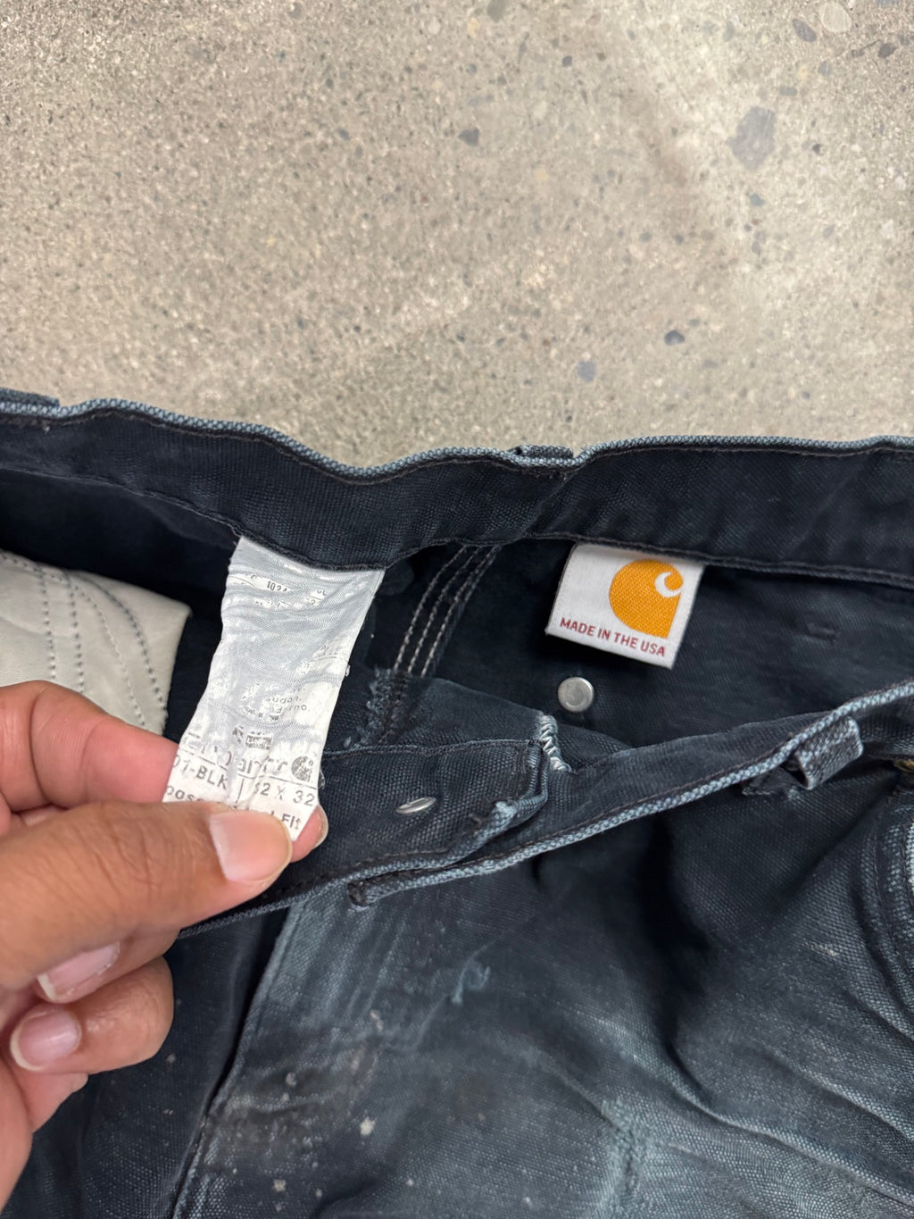Faded Carhartt Double Knee Work Pants - 32"