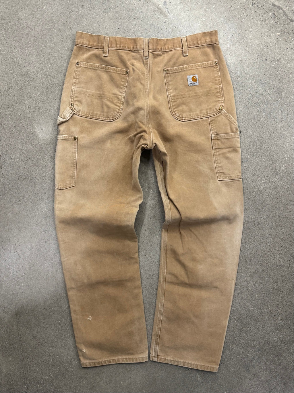 Faded Carhartt Double Knee Work Pants - 35"