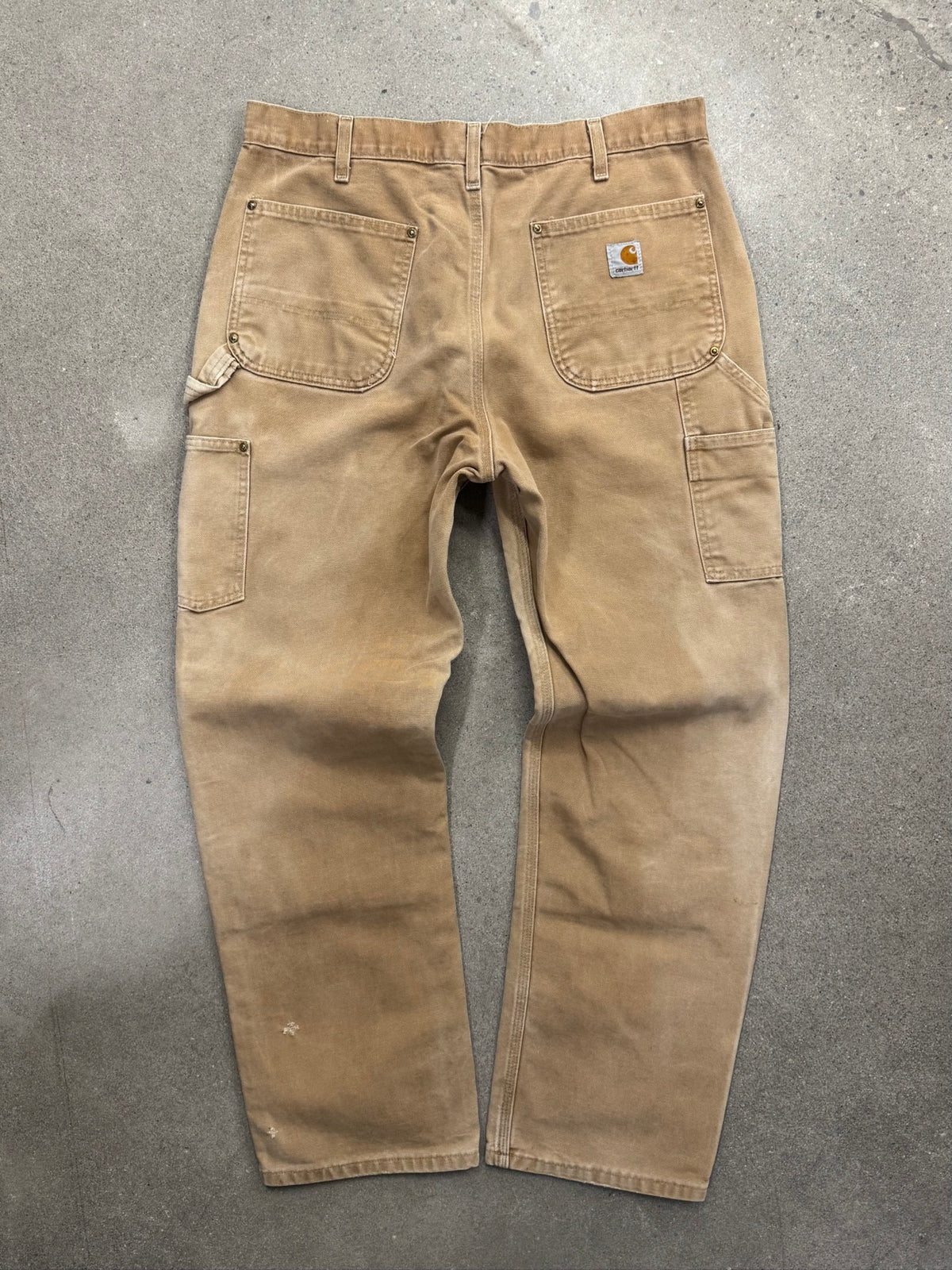Faded Carhartt Double Knee Work Pants - 35"
